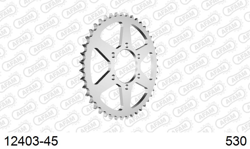 AFAM Rear Sprocket, 530 (OE Pitch), Steel - 45T (orig size) (12403-45)