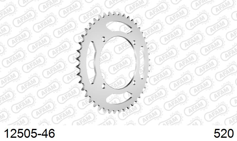AFAM Rear Sprocket, 520 (OE Pitch), Steel - 46T, 108 links reqd
