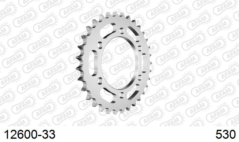 AFAM Rear Sprocket, 530 (OE Pitch), Steel - 33T (orig size) – Yamaha XS650 1975–1979