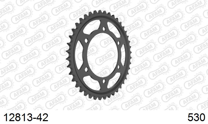AFAM Rear Sprocket, 530 (OE Pitch), Steel - 42T, 114 links reqd (12813-42)