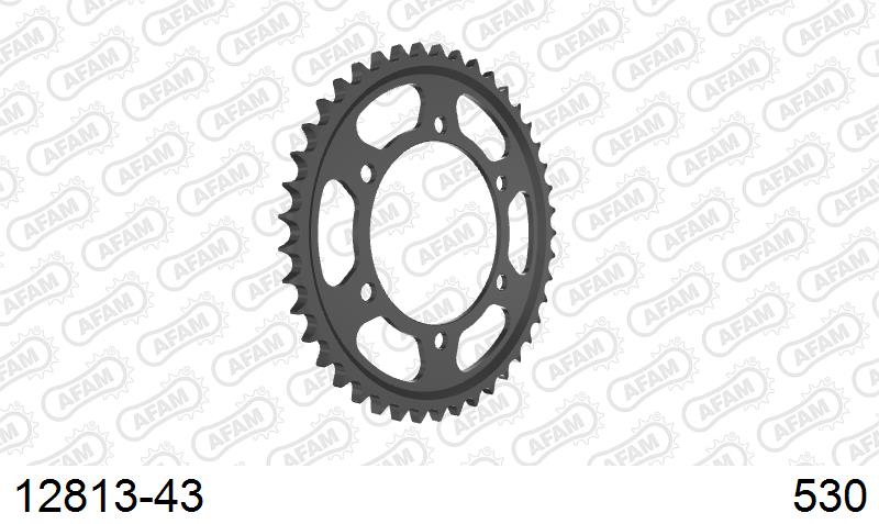 AFAM Rear Sprocket, 530 (OE Pitch), Steel - 43T, 116 links reqd