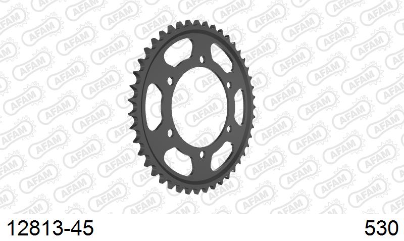 AFAM Rear Sprocket, 530 (OE Pitch), Steel - 45T, 116 links reqd (12813-45)