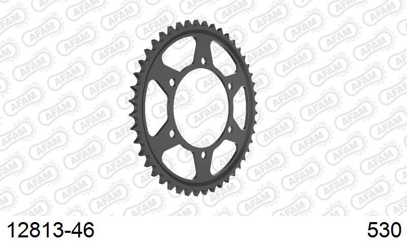 AFAM Rear Sprocket, 530 (OE Pitch), Steel - 46T, 118 links reqd