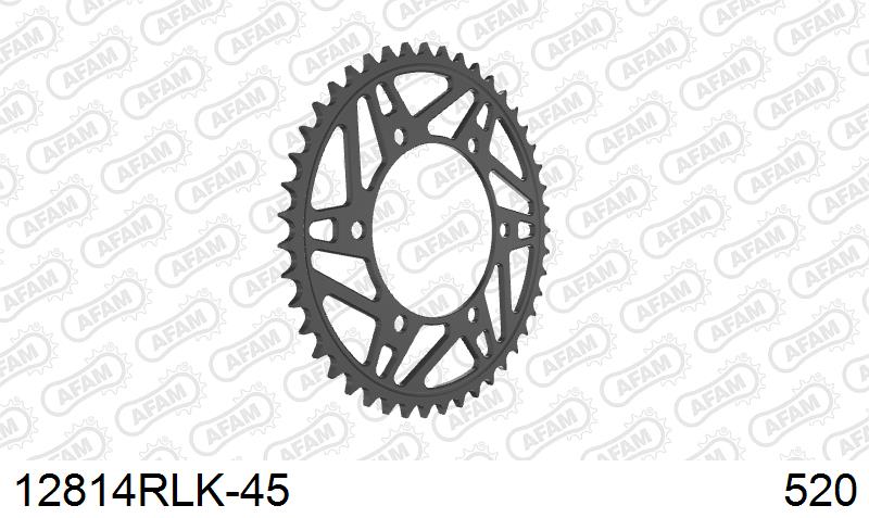 AFAM Rear Sprocket, 520 conversion, Steel - 45T (orig size) (12814RLK-45)
