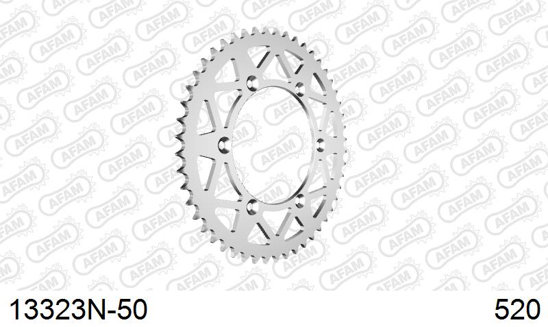 AFAM Rear Sprocket, 520 (OE Pitch), Alu - 50T (orig size) (13323N-50)