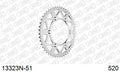 AFAM Rear Sprocket, 520 (OE Pitch), Alu - 51T, 116 links reqd (13323N-51)