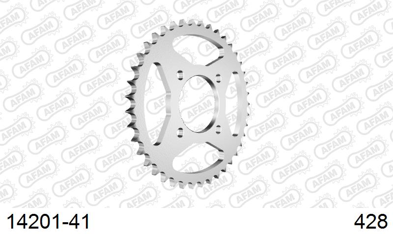 AFAM Rear Sprocket, 428 (OE Pitch), Steel - 41T (orig size) (14201-41)