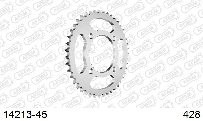 AFAM Rear Sprocket, 428 (OE Pitch), Steel - 45T (orig size) – Suzuki GZ125 1998–2008