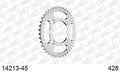 AFAM Rear Sprocket, 428 (OE Pitch), Steel - 45T (orig size) – Suzuki GZ125 1998–2008