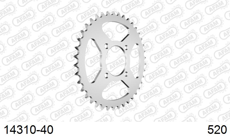 AFAM Rear Sprocket, 520 (OE Pitch), Steel - 40T (orig size) (14310-40)