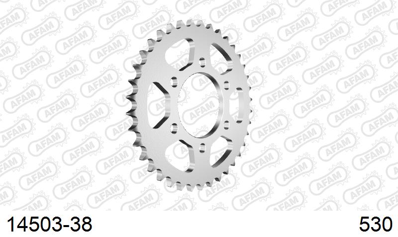 AFAM Rear Sprocket, 530 (OE Pitch), Steel - 38T (orig size) – Suzuki GR650 Tempter / GR650 X 1983–1985
