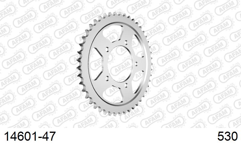 AFAM Rear Sprocket, 530 (OE Pitch), Steel - 47T (orig size) (14601-47)