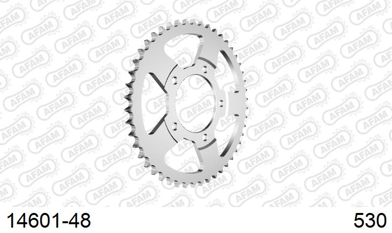 AFAM Rear Sprocket, 530 (OE Pitch), Steel - 48T, 112 links reqd (14601-48)