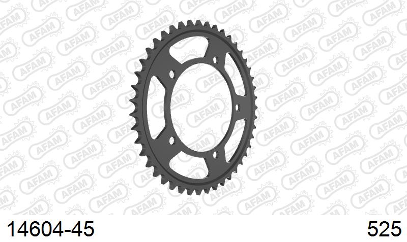 AFAM Rear Sprocket, 525 (OE Pitch), Steel - 45T, 116 links reqd (14604-45)