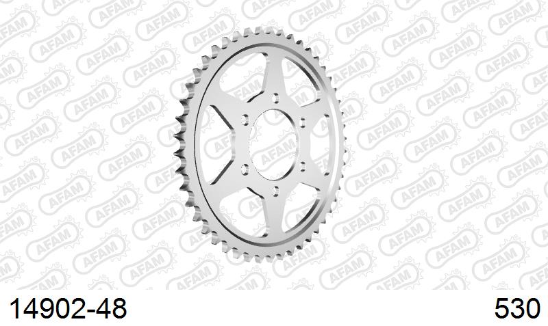 AFAM Rear Sprocket, 530 (OE Pitch), Steel - 48T, 116 links reqd