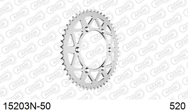 AFAM Rear Sprocket, 520 (OE Pitch), Alu - 50T (orig size) (15203N-50)
