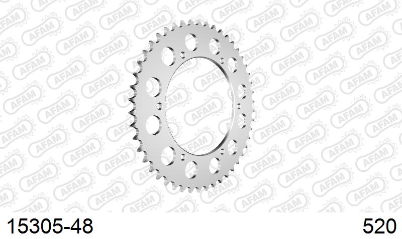 AFAM Rear Sprocket, 520 (OE Pitch), Alu - 48T (orig size) – Suzuki PE175 1982–1984