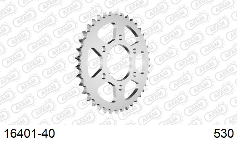 AFAM Rear Sprocket, 530 (OE Pitch), Steel - 40T, 104 links reqd