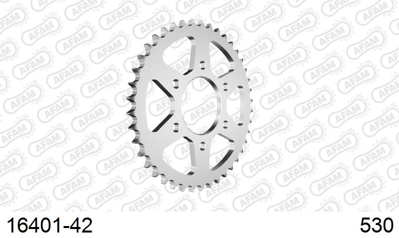AFAM Rear Sprocket, 530 (OE Pitch), Steel - 42T (orig size) (16401-42)