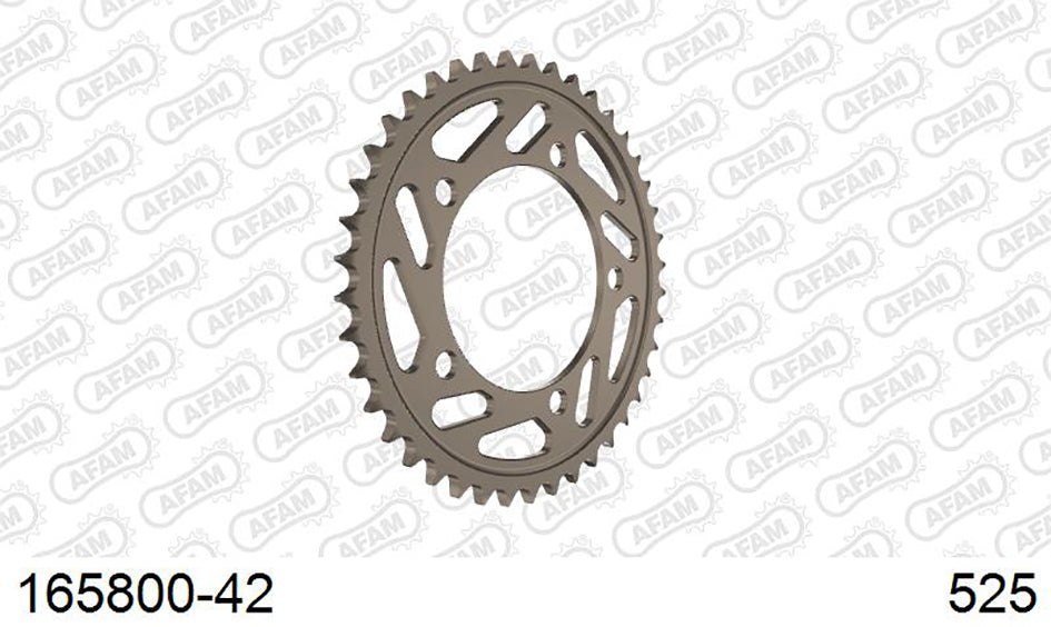 AFAM Rear Sprocket, 525 (OE Pitch), Alu - 42T, 120 links reqd