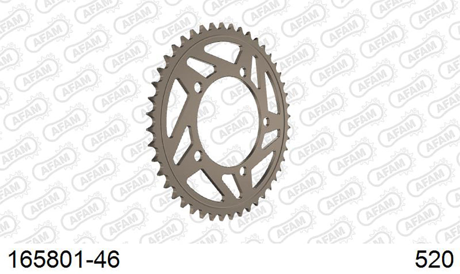 AFAM Rear Sprocket, 520 conversion, Alu - 46T, 122 links reqd