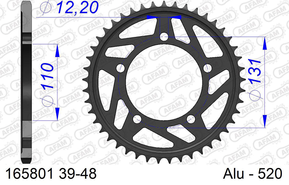 AFAM Rear Sprocket, 520 conversion, Alu – BMW S1000R Naked 2014–2020 / BMW S1000RR 2010–2018