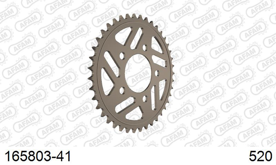 AFAM Rear Sprocket, 520 conversion, Alu - 41T, 118 links reqd, fits Optional forged wheels