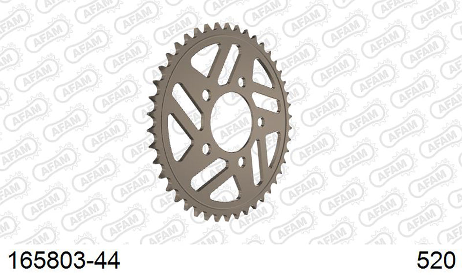 AFAM Rear Sprocket, 520 conversion, Alu - 44T, 120 links reqd, fits Optional forged wheels