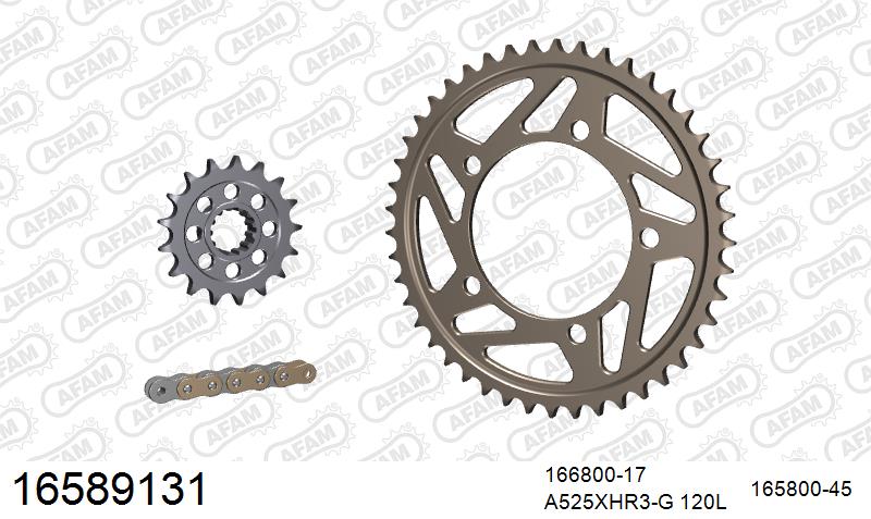 AFAM XS-ring Hyper reinforced Chain & Alu Sprocket Kit, 525 (OE Pitch) – BMW S1000R Naked 2014–2020 / BMW S1000RR 2014–2018