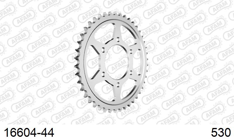 AFAM Rear Sprocket, 530 (OE Pitch), Steel - 44T, 112 links reqd (16604-44)