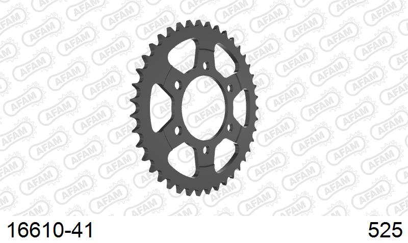AFAM Rear Sprocket, 525 (OE Pitch), Steel - 41T (orig size) (16610-41)