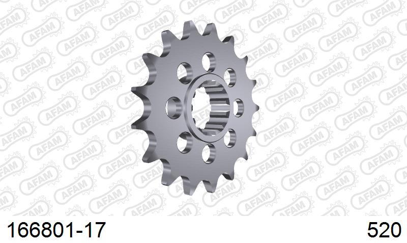 AFAM Front Sprocket, 520 conversion, Steel - 17T (orig size) (166801-17)