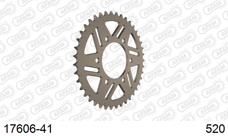 AFAM Rear Sprocket, 520 (OE Pitch), Alu - 41T, 112 links reqd (17606-41)