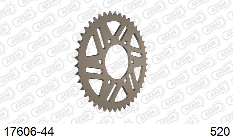 AFAM Rear Sprocket, 520 conversion, Alu - 44T, 112 links reqd (17606-44)