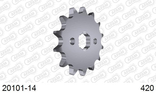 AFAM Front Sprocket, 420 (OE Pitch), Steel - 14T (orig size) (20101-14)