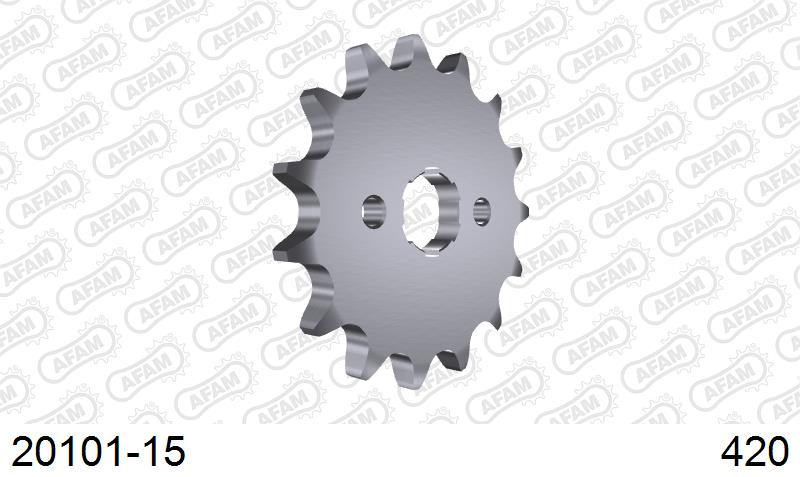 AFAM Front Sprocket, 420 (OE Pitch), Steel - 15T (orig size) (20101-15)