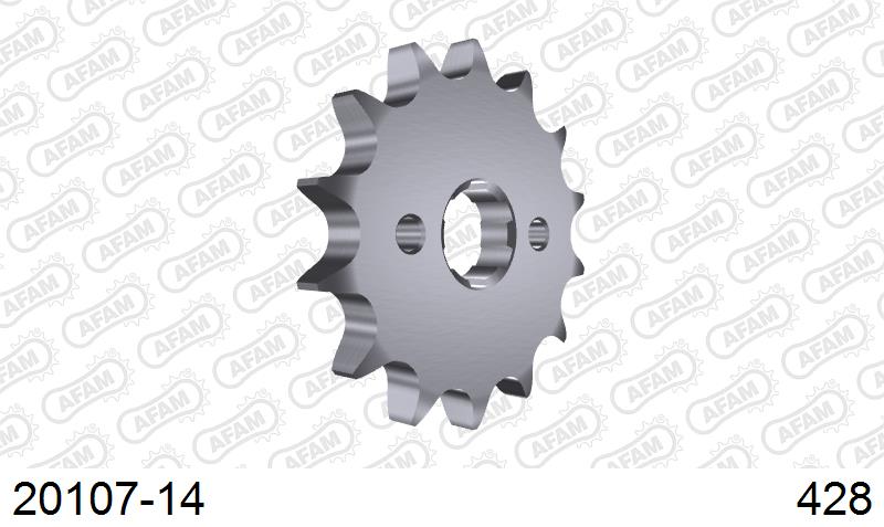 AFAM Front Sprocket, 428 (OE Pitch), Steel - 14T (orig size) (20107-14)