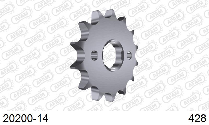 AFAM Front Sprocket, 428 (OE Pitch), Steel - 14T (orig size) (20200-14)