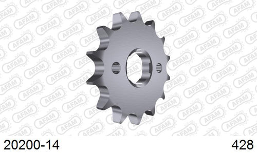 AFAM Front Sprocket, 428 (OE Pitch), Steel - 14T (orig size) (20200-14)