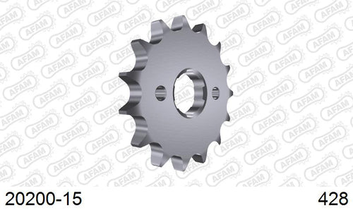 AFAM Front Sprocket, 428 (OE Pitch), Steel - 15T (orig size) (20200-15)