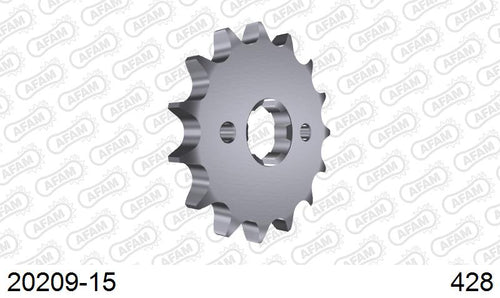 AFAM Front Sprocket, 428 (OE Pitch), Steel - 15T (orig size) (20209-15)