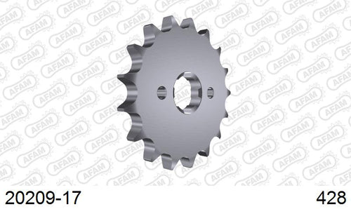 AFAM Front Sprocket, 428 (OE Pitch), Steel - 17T, 124 links reqd