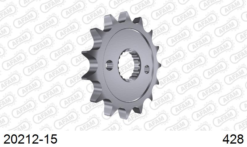 AFAM Front Sprocket, 428 conversion, Steel - 15T (orig size), fits RB
