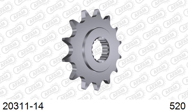AFAM Front Sprocket, 520 (OE Pitch), Steel - 14T, 116 links reqd (20311-14)