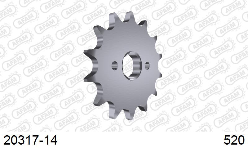 AFAM Front Sprocket, 520 (OE Pitch), Steel - 14T (orig size) (20317-14)