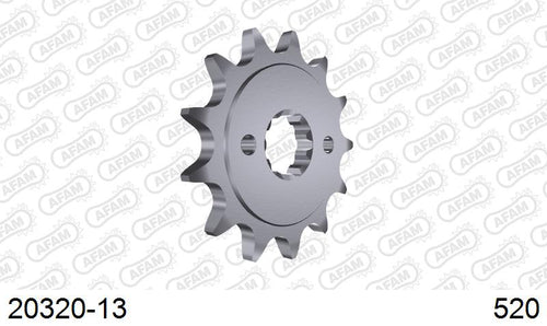 AFAM Front Sprocket, 520 (OE Pitch), Steel - 13T, 106 links reqd (20320-13)