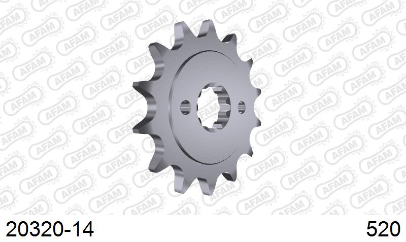 AFAM Front Sprocket, 520 (OE Pitch), Steel - 14T (orig size) (20320-14)