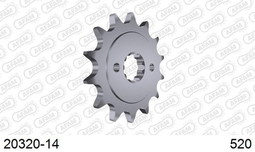 AFAM Front Sprocket, 520 (OE Pitch), Steel - 14T (orig size) (20320-14)