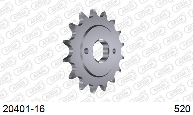 AFAM Front Sprocket, 520 (OE Pitch), Steel - 16T (orig size) – Honda CB400N Super Dream 1981–1983 / Honda CM400A / T / TZ 1981–1983