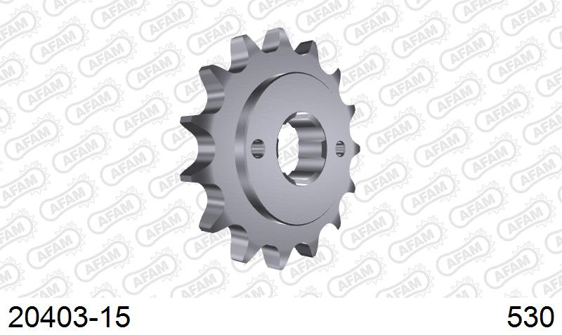 AFAM Front Sprocket, 530 (OE Pitch), Steel - 15T (orig size) – Honda VF 500 F Interceptor 1984–1987 / Honda VF400F 1983–1985